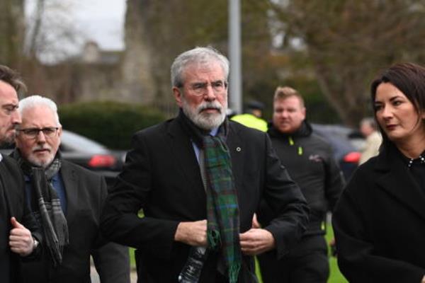 Gerry Adams attends the funeral of Shane MacGowan in Nenagh. Picture: Larry Cummins Gerry Adams attends the funeral of Shane MacGowan in Nenagh. Picture: Larry Cummins