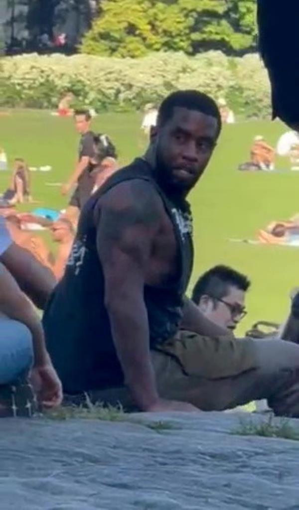 Combs was spotted hanging out in Central Park the day before his arrest. Photo released September 17 2024.