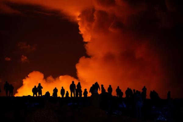 Erupting volcano