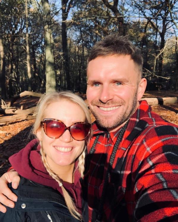 Hunt with his partner, Melissa.