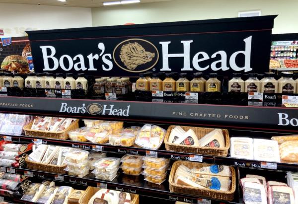 Sign marking the entrance of the Boar's Head processing plant in Jarratt, Va., implicated in a food poisoning outbreak