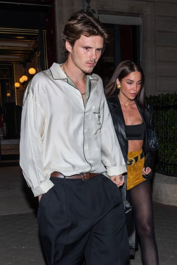 Cruz Beckham and Jackie Apostel leaving their hotel during Paris Fashion Week, Paris, France on 28th Sep 2024
