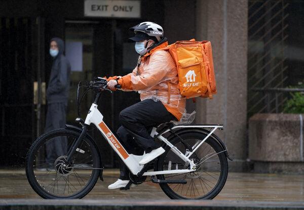 The value of orders recorded on Just Eat’s platform is forecast to decline this year as customers curb spending on restaurant takeaways amid high inflation. File picture