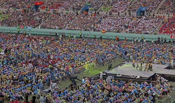 Closing ceremony of the 25th World Scout Jamboree held at Seoul World Cup Stadium on Fri. (Ministry of Culture, Sports and Tourism)
