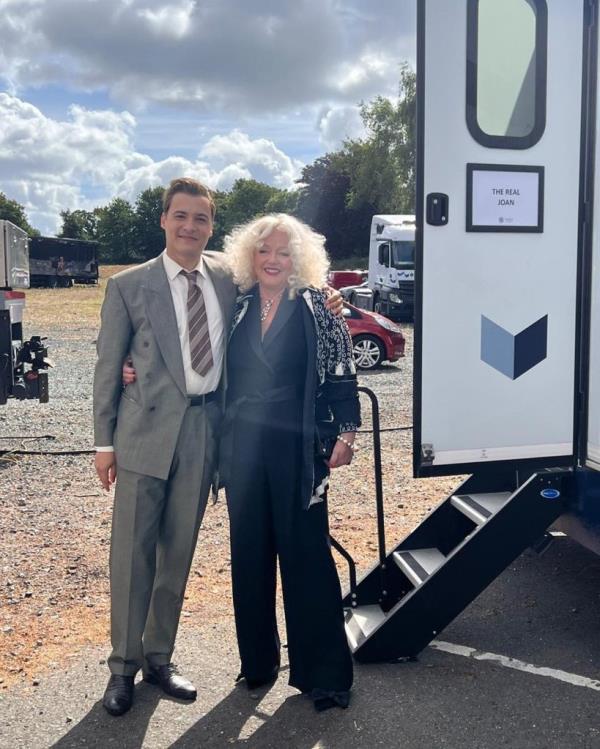 Frank Dillane and Joan Hannington on the set of "Joan." 