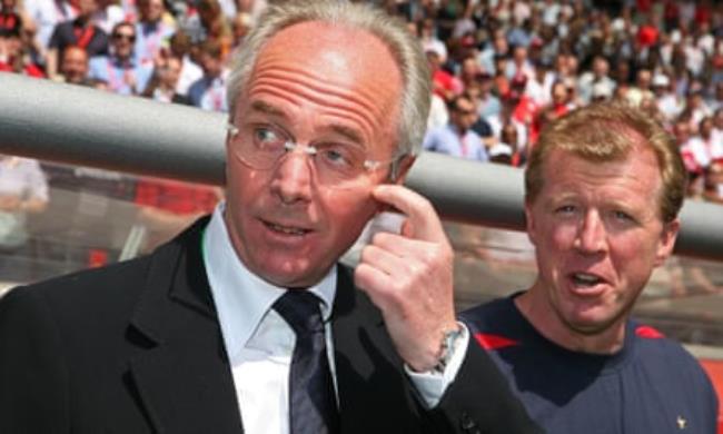 Sven-Göran Eriksson and Steve McClaren before England’s Group B match against Paraguay at the World Cup in Frankfurt, 10 June 2006.