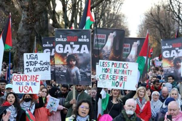  Protesting the war in Gaza in Dublin. Picture: Leah Farrell