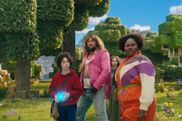 A scene from the trailer for "A Minecraft Movie"