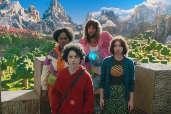 Jason Momoa and his co-stars in "A Minecraft Movie"