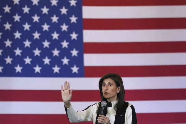 Republican presidential candidate former UN Ambassador Nikki Haley speaks at a campaign event on Sunday (Picture: AP Photo/Abbie Parr) Republican presidential candidate former UN Ambassador Nikki Haley speaks at a campaign event on Sunday (Picture: AP Photo/Abbie Parr)