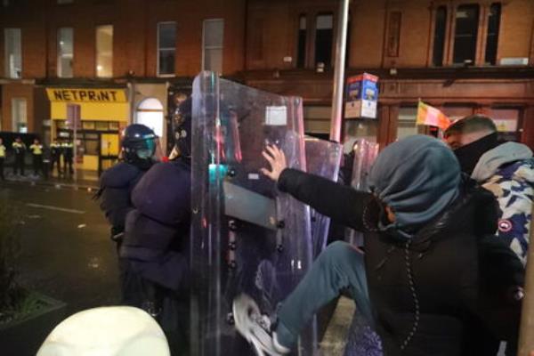 Protest near the scene of a knife attack on Parnell Square. Picture: Colin Keegan / Collins Photos Protest near the scene of a knife attack on Parnell Square. Picture: Colin Keegan / Collins Photos