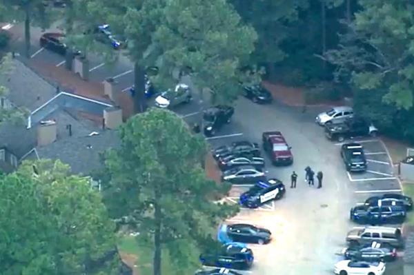 Police at the scene.