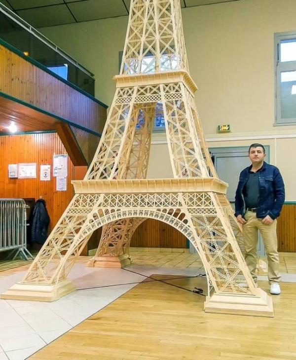 Plaud with his creation. Credit: Richard Plaud