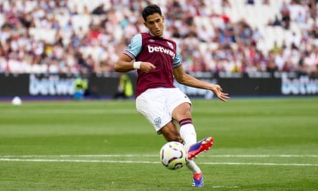 Nayef Aguerd in pre-season action for West Ham against Celta Vigo
