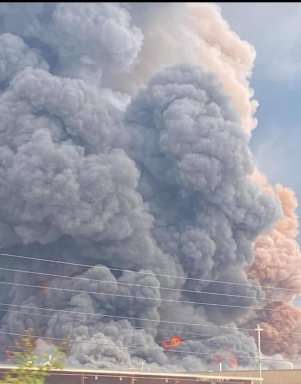 Georgia officials have asked some nearby residents to evacuate the area due to the plant fire.