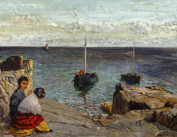 Aran Harbour by Sean Keating at James Adam. Aran Harbour by Sean Keating at James Adam.