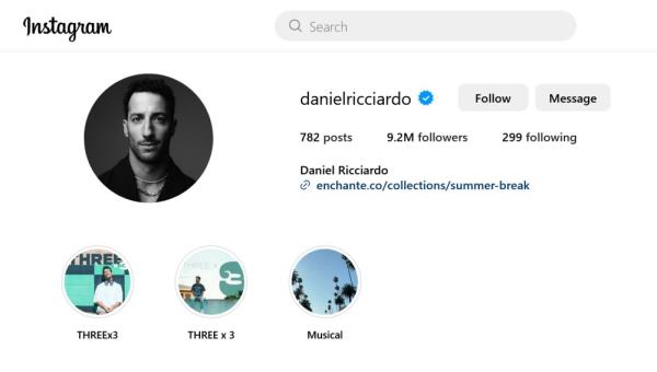 Daniel Ricciardo drops ‘F1 driver’ from Instagram profile