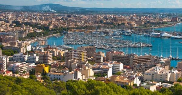 The City Palma de Majorca from a bird's eye view