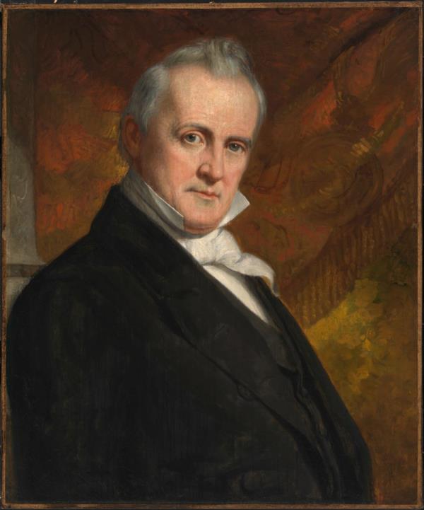 1859 portrait of James Buchanan, the 15th President of the USA, painted by George Peter Alexander Healy.