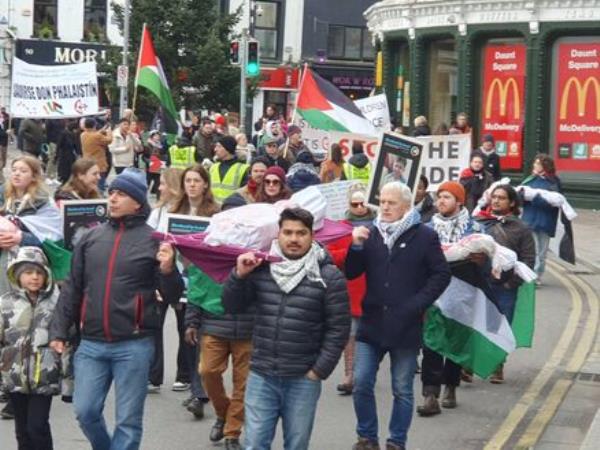 Palestinian solidarity protest in Cork this weekend. Picture: Cork Palestine Solidarity Campaign