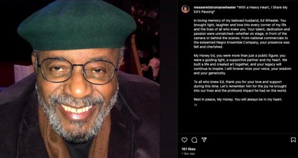 Ed Wheeler's wife's Instagram post after his death