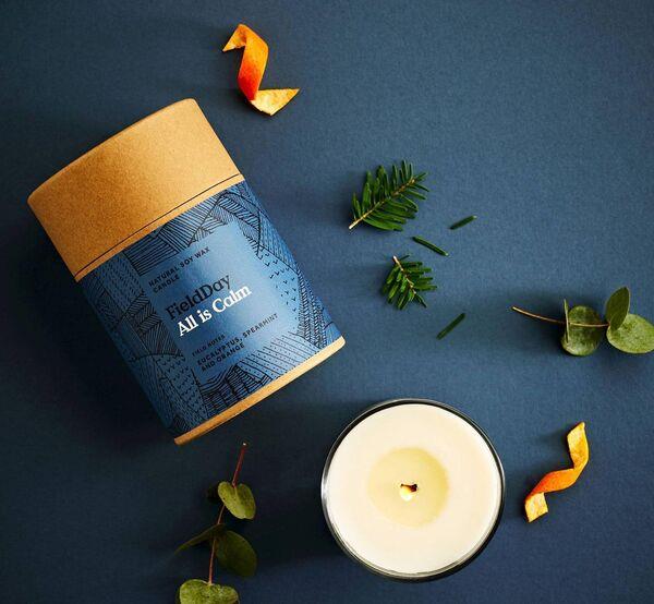All is Calm from Field Day blends cool eucalyptus, fresh spearmint and the warmth of orange (€24.95). All is Calm from Field Day blends cool eucalyptus, fresh spearmint and the warmth of orange (€24.95).