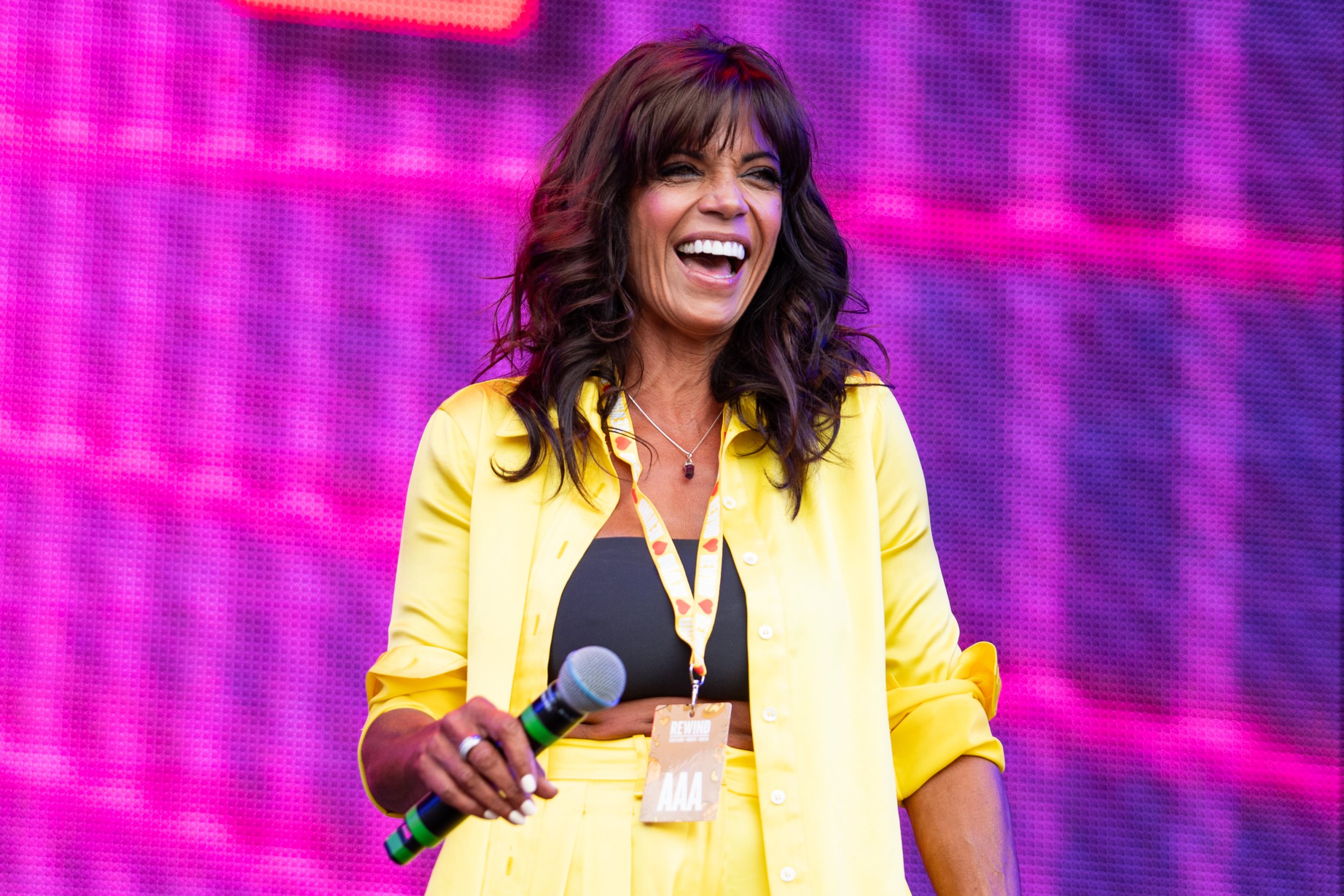 A picture of Jenny Powellon stage at the Rewind Festival at Scone Palace in July 2024.