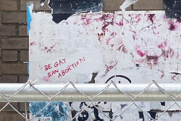 A photograph of anti-abortion graffiti in the northeast of Washington, D.C.