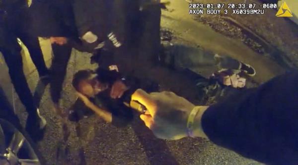 Body camera footage of Nichols getting beating by police officers after getting pulled over.