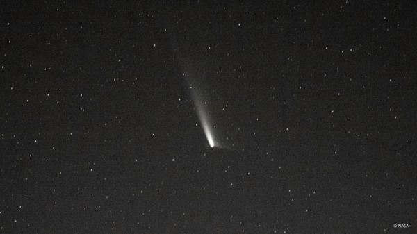 Comet A3 pictured about 99.4 million miles away from Earth by NASA astronaut Matthew Dominick aboard the International Space Station. Pic: NASA