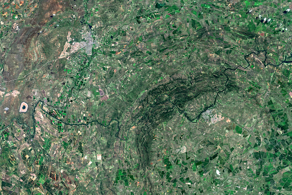 Satellite Imagery of the Vredefort impact crater in South Africa