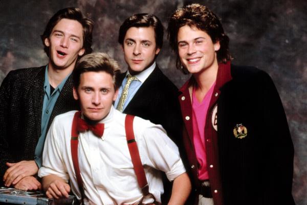 Andrew McCarthy, Emilio Estevez, Judd Nelson, Rob Lowe in 1985's "St. Elmo's Fire."