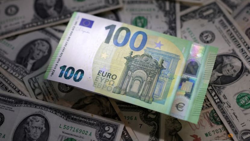 Euro slumps, dollar index edges higher after PMI data
