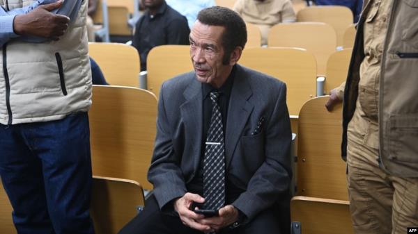 Former Botswana president Ian Khama sits in the Broadhurst Magistrate court in Gaborone, on Sept. 13, 2024. 