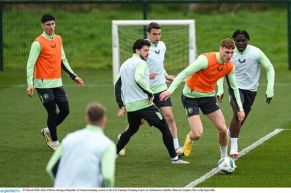 O'Brien during a Republic of Ireland training session at the FAI National Training Centre in Abbotstown, Dublin. Photo by Stephen McCarthy/Sportsfile O'Brien during a Republic of Ireland training session at the FAI National Training Centre in Abbotstown, Dublin. Photo by Stephen McCarthy/Sportsfile