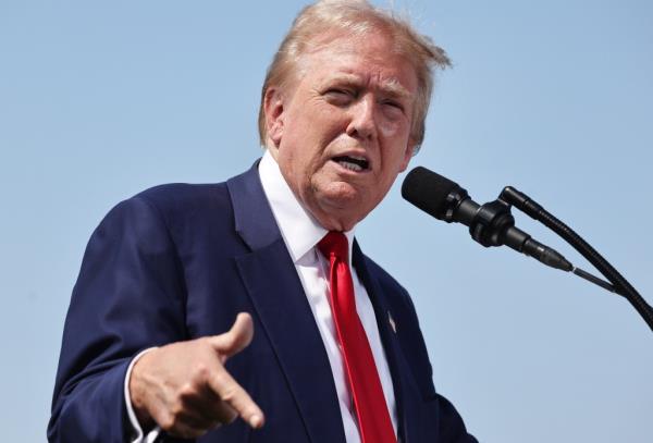 Trump at a rally.