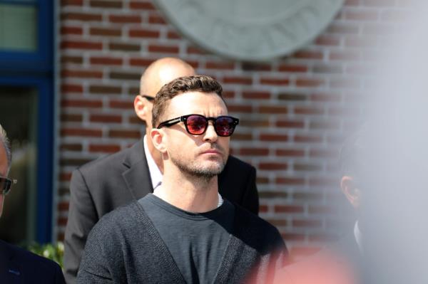 Justin Timberlake arriving outside the Sag Harbor court.