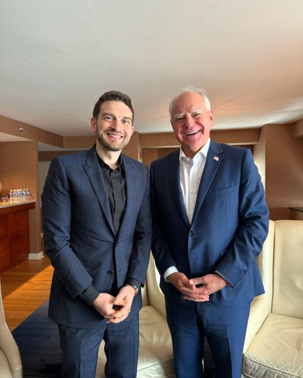 Soros and Walz previously met at the DNC in August.