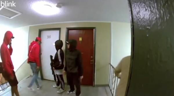 The armed men stormed the one of the buildings earlier this month.