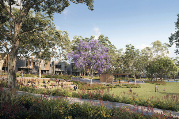 An artist’s impression of how T.G. Millner Field would look when redeveloped.