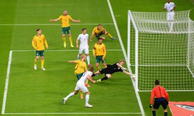 Harry Kane scores his first England goal, on his debut, after coming on for Wayne Rooney, whose scoring record he would later eclipse.