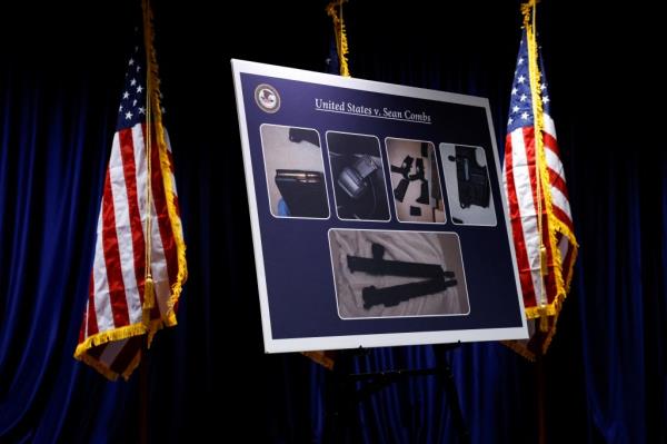 Guns seized at Combs' home.