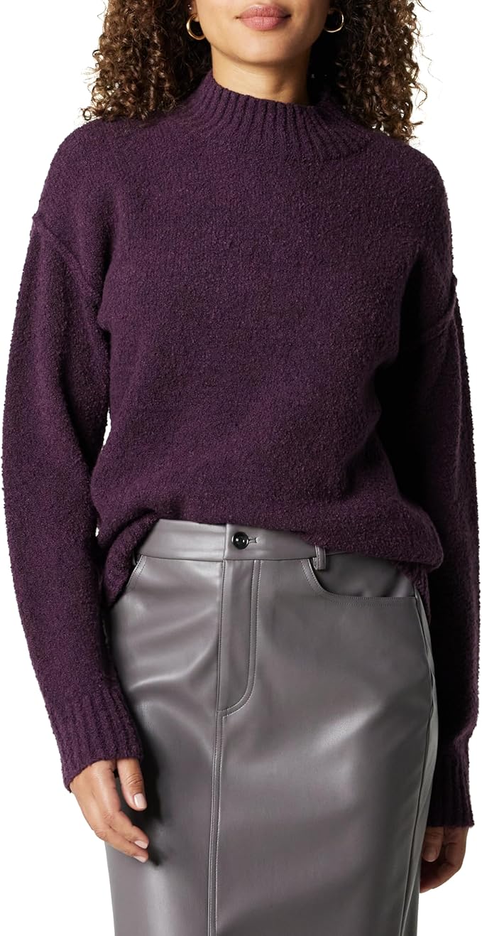 Women's Carolina Shoulder Mock Neck Pullover with Exposed Seams
