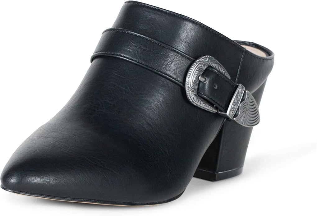 Jordan Pointed Toe Block-Heel Mule