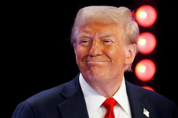 Republican presidential nominee and former President Donald Trump participates in a town hall presented by Spanish-language network Univision, in Doral, Florida, U.S., October 16, 2024.