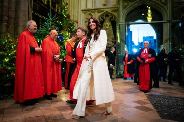 Kate Middleton at her Christmas carol service at Westminster Abbey on Dec. 8, 2023
