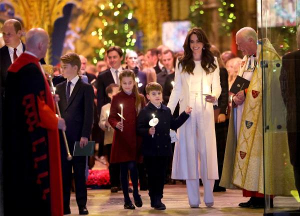 Kate Middleton with her three kids at her 2023 Christmas carol service