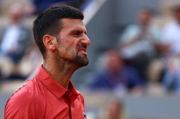 Djokovic looking angry