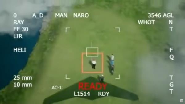 Iranian animation depicting shadow of drone flying over Donald Trump playing golf