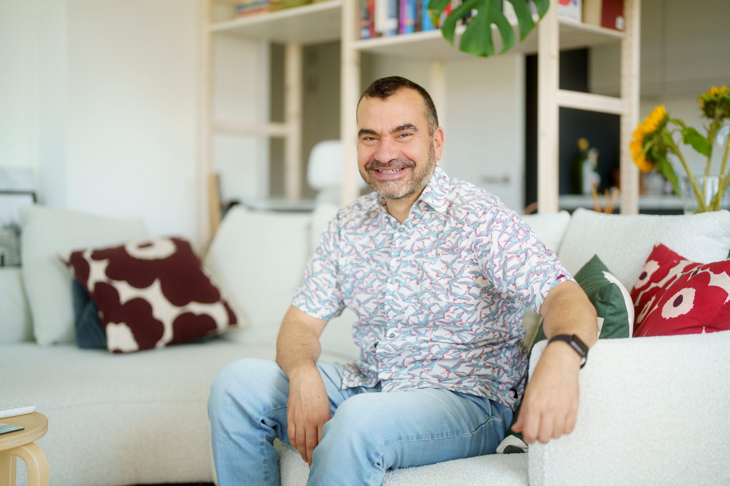 Panos Michalatos in his home in Stockwell